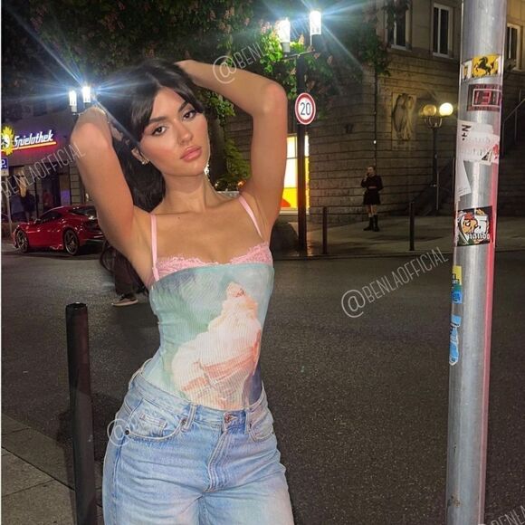 Zara STRAPLESS PRINTED TULLE BODYSUIT - Picture 4 of 8